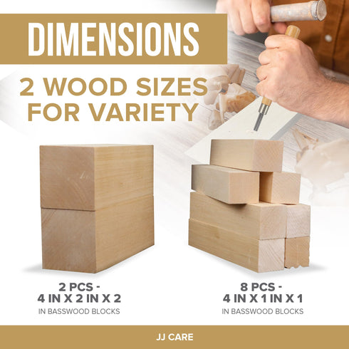 JJ CARE Premium Wood Carving Kit - Whittling Kit for Beginners for Kids & Adults - Widdle Wood Kit Gift Set